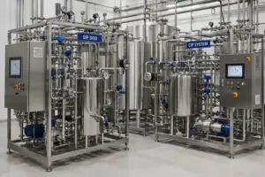 SIP skid and CIP system used for cleaning and sterilization