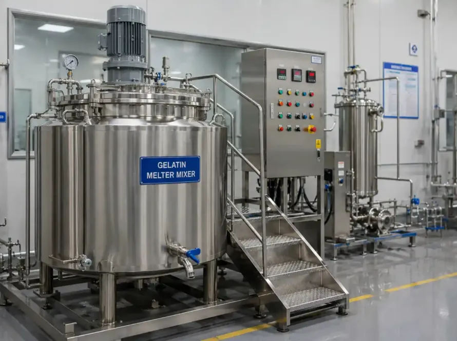Industrial gelatin melter mixer