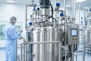 Aseptic blending vessel